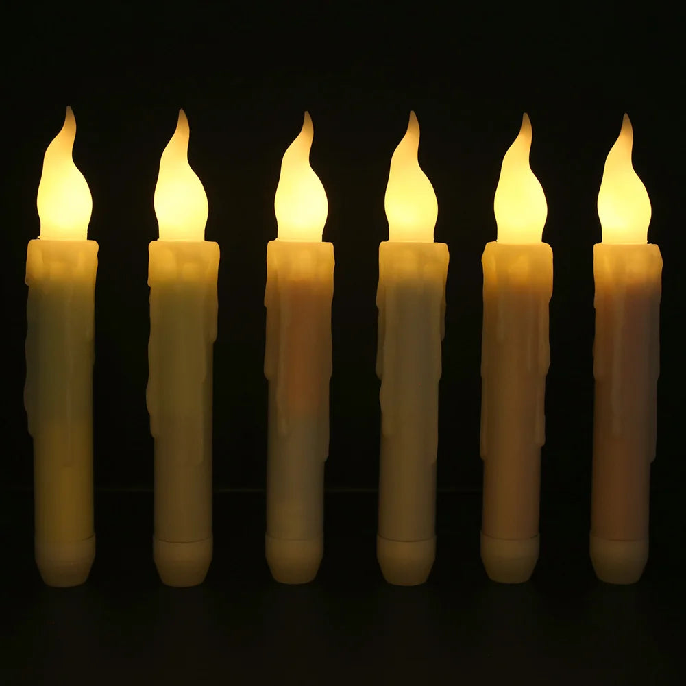 Flameless Battery Operated LED Tea Lights With Remote 3D Wick Candles Pack Of 6
