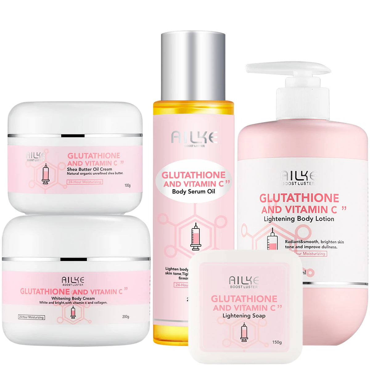 AILKE Whitening Skin Care Set Glutathione Vitamin C Brightener Moisturizer