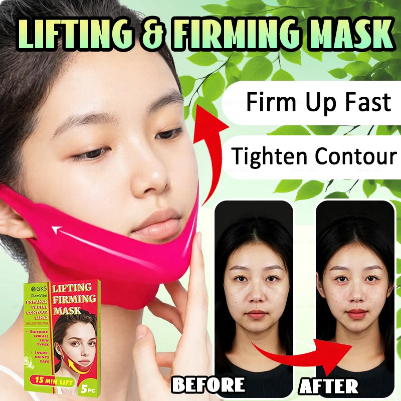 V Shaped Chin Strap Masks Gentle Non Irritating Fit Set Of 5