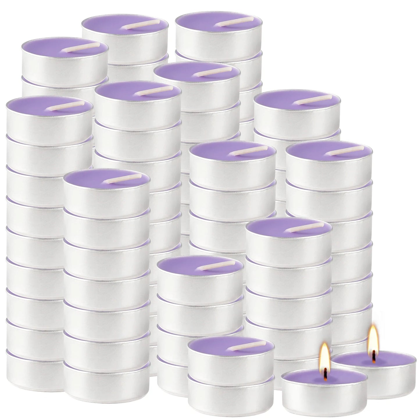 Lavender Scented Aluminum Shell Tea Light Wax Home Decor