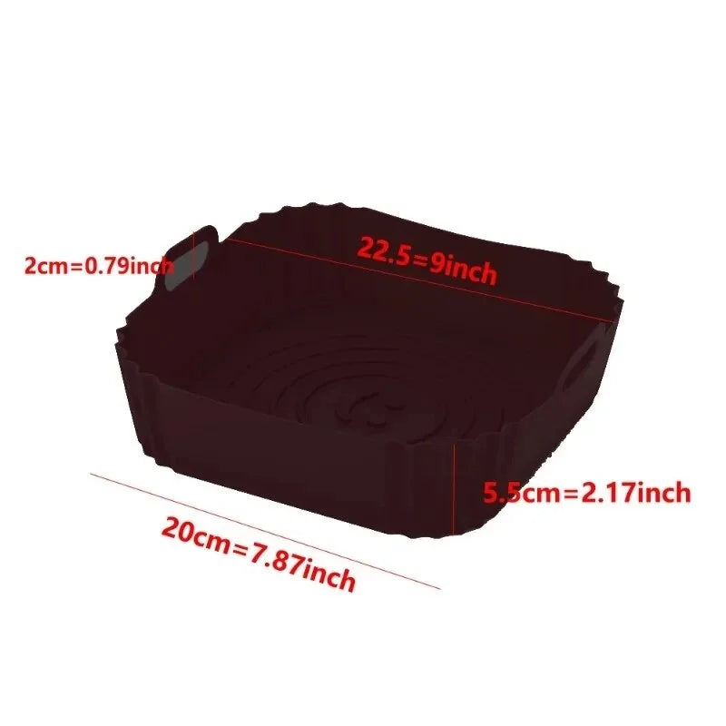 Square Silicone Air Fryer Liners Two Pack Reusable Accessories