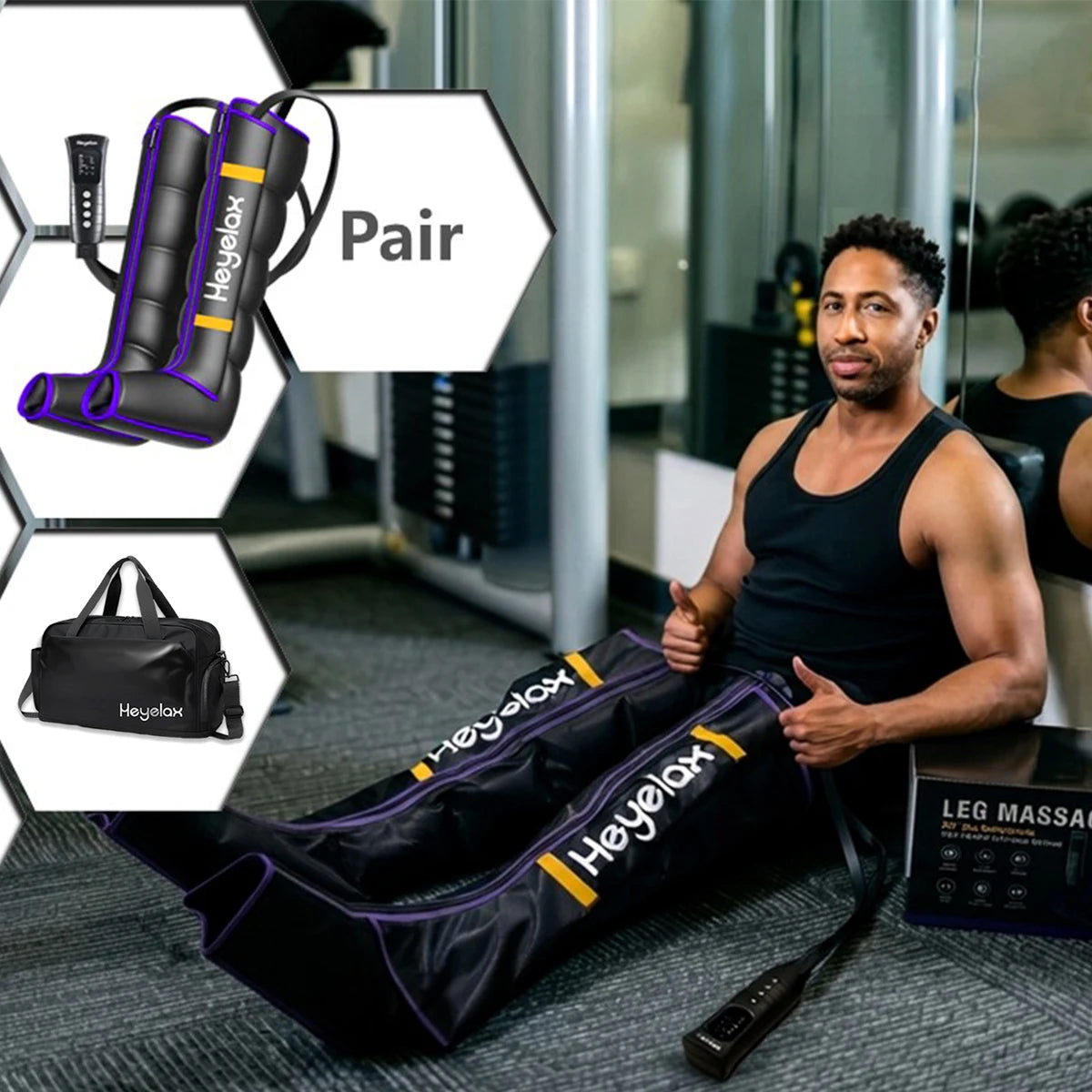Heyelax Leg Compression Massager For Circulation And Muscle Recovery