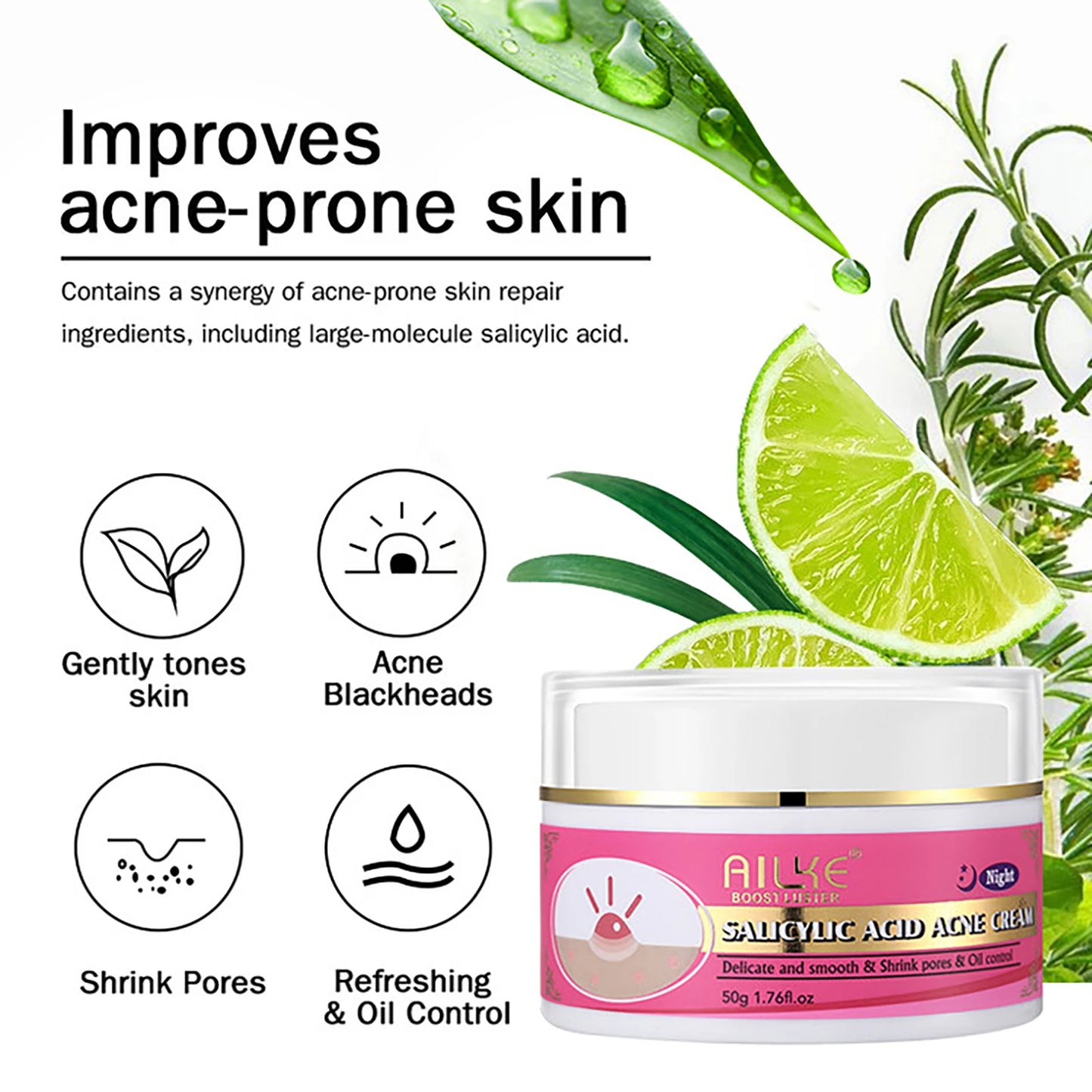 AILKE Skin Glowing Set Niacinamide Brightening Moisturizing Anti Acne Kit