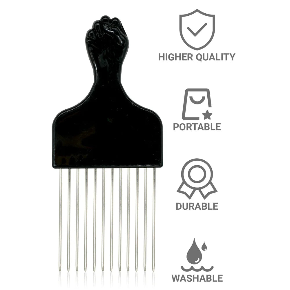 2 In 1 Afro Curling Sponge And Stainless Steel Pick
