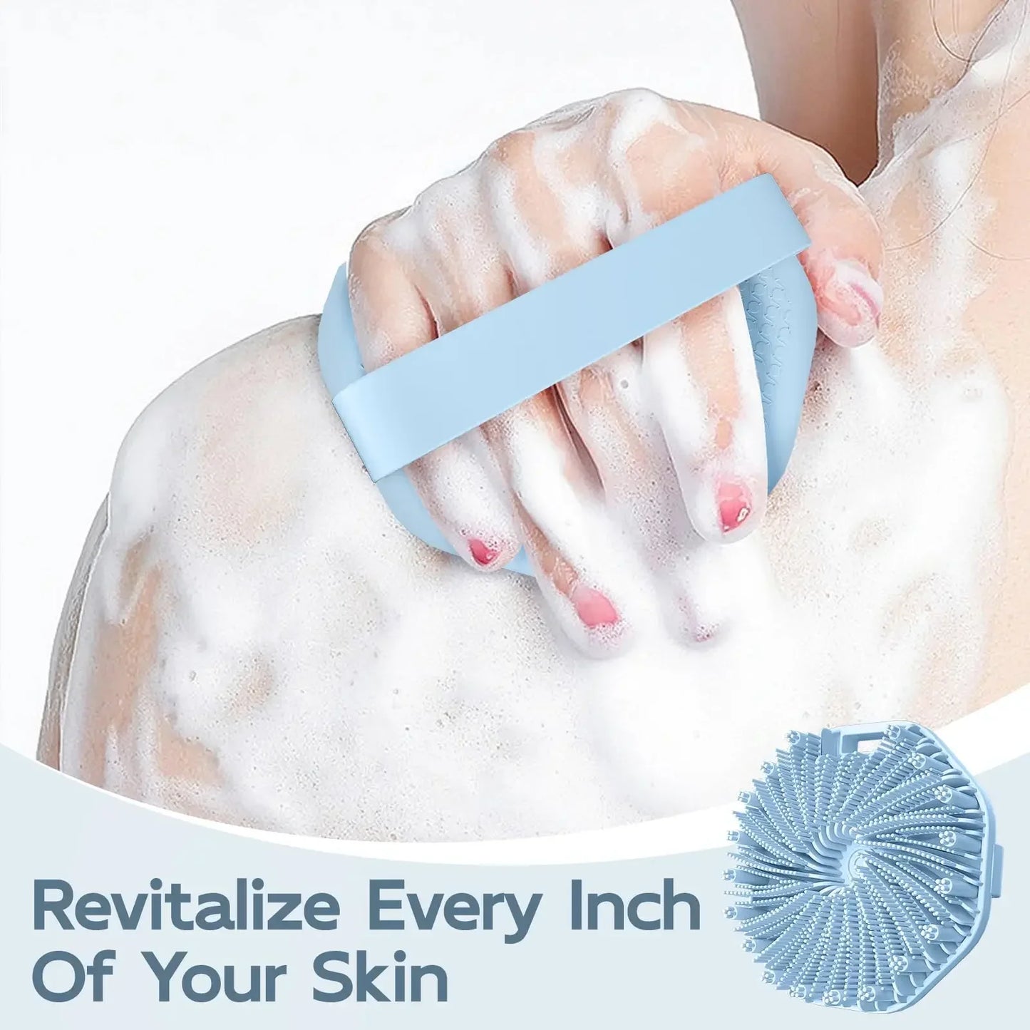 DIAMRI Gentle Silicone Body Scrubber Exfoliating Brush Non Slip Strap