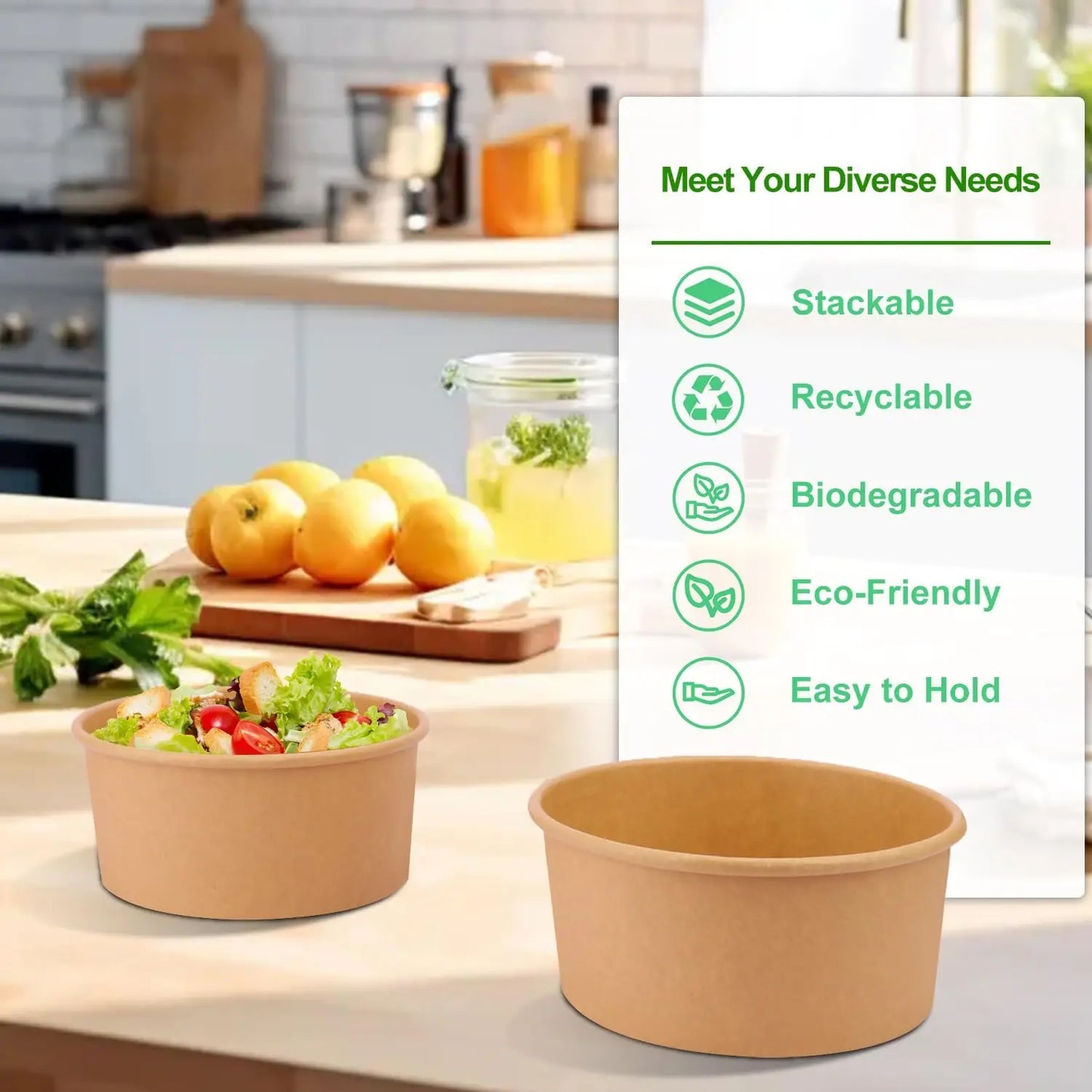 Kraft Paper Lunch Boxes With Lids Ice Cream Noodles