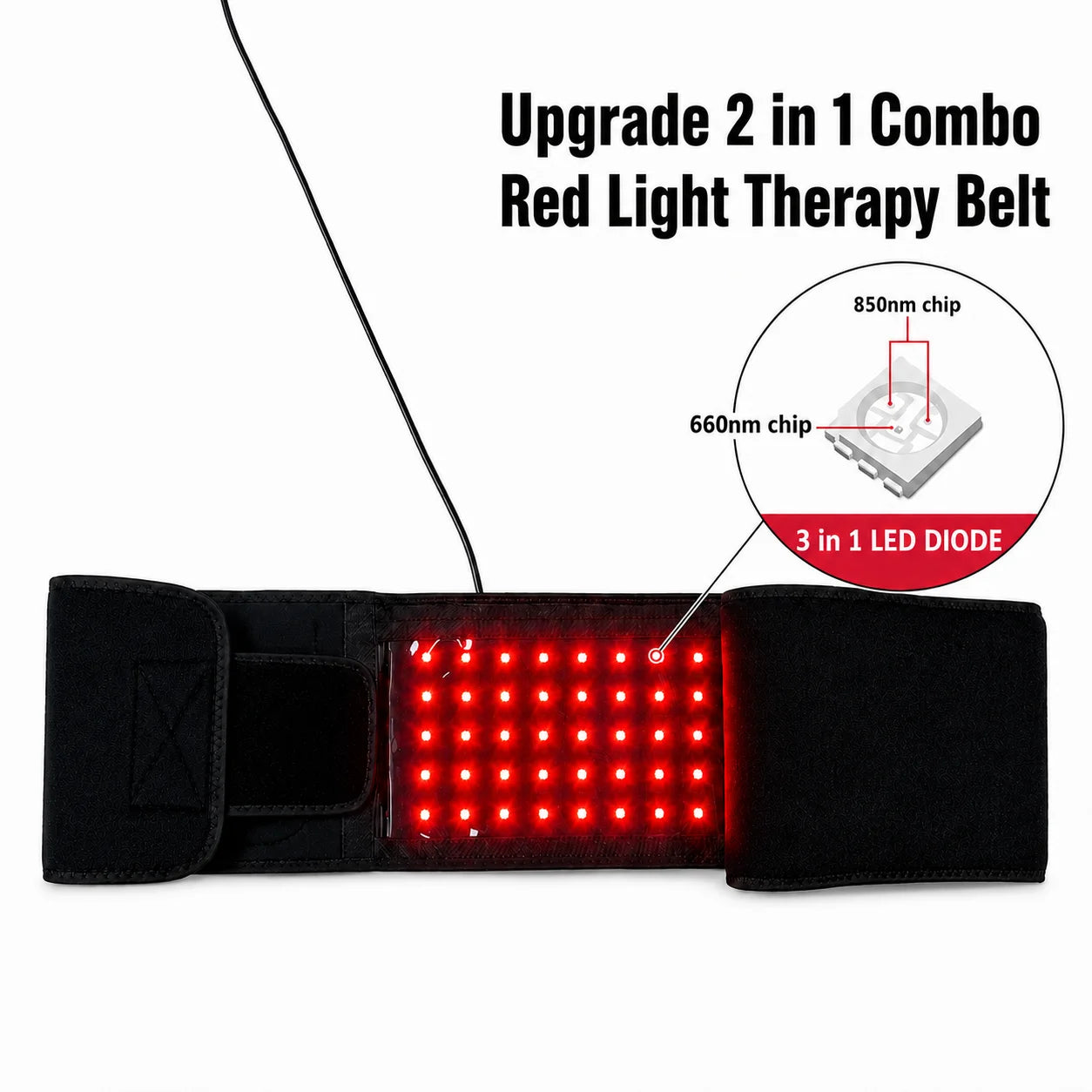 Red Light Therapy Belt 660nm 850nm Near Infrared Body Recovery