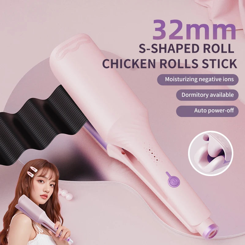 Adjustable Temperature Electric Spiral Hair Curling Iron Styler Wand