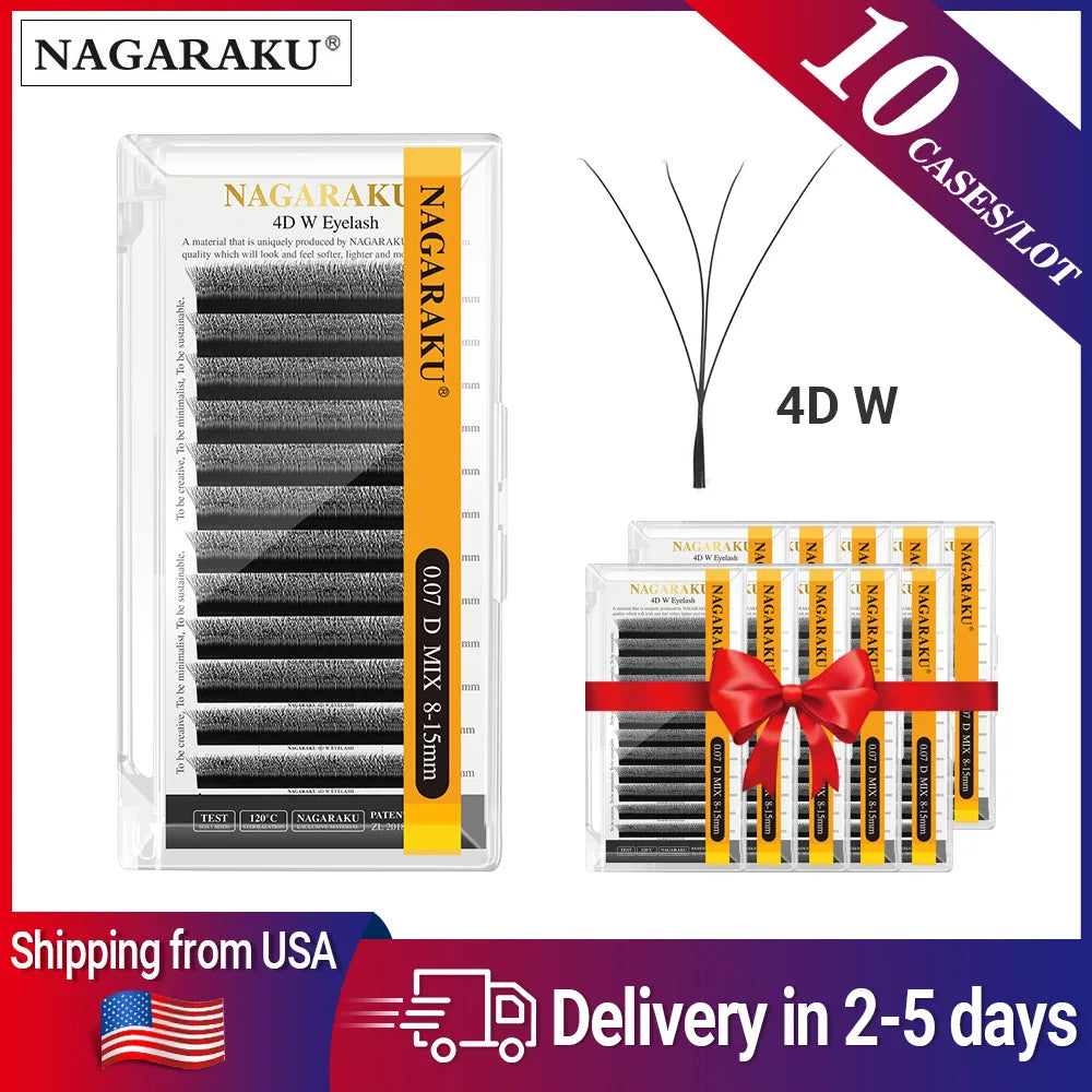 Nagaraku 5D W Shape False EyeLashes Natural Long Synthetic Hair