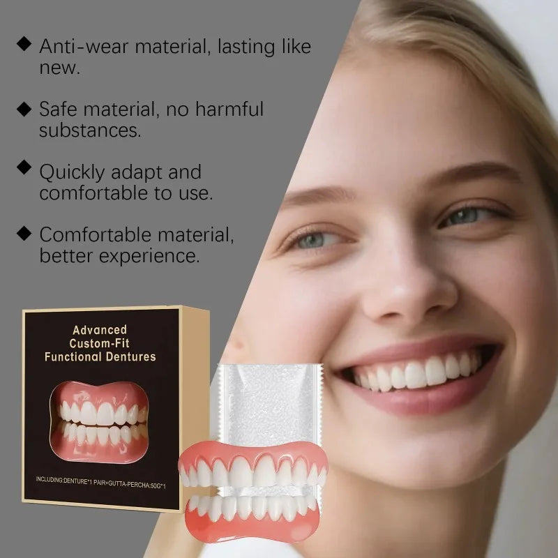 Silicone False Teeth Denture Kit For Decorative Upper Lower Veneers