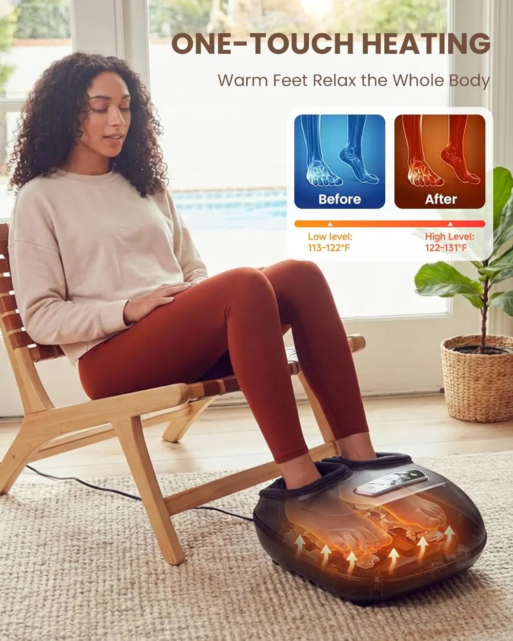 4 In 1 Heated Foot Massager With Shiatsu Compression Vibration