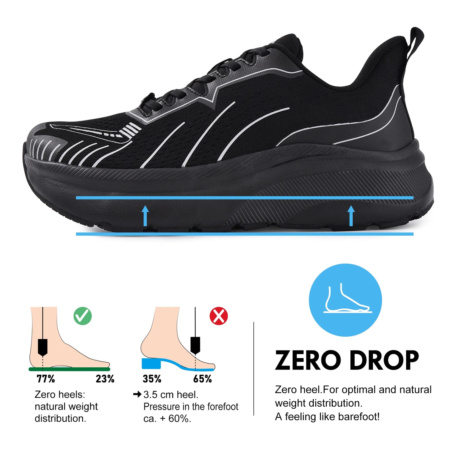 Men's Wide Toe Box Slip On Sneakers Breathable Canvas Shoes