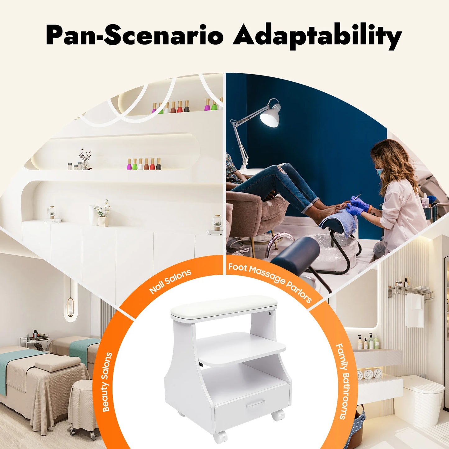 Bymaocar 3 Tier Pedicure Stool With Foot Basin Holder Salon