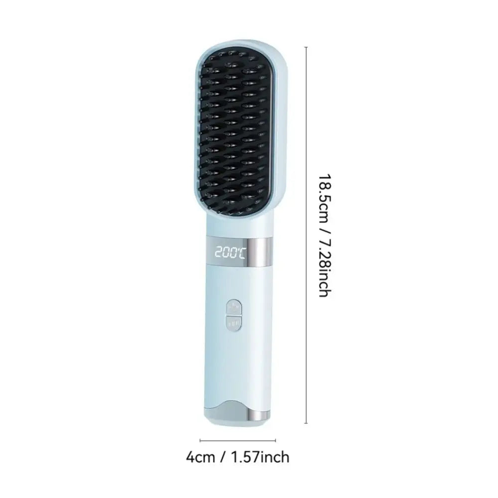 Hair Straightening Comb Type-C USB LCD 3-Setting 140-200C