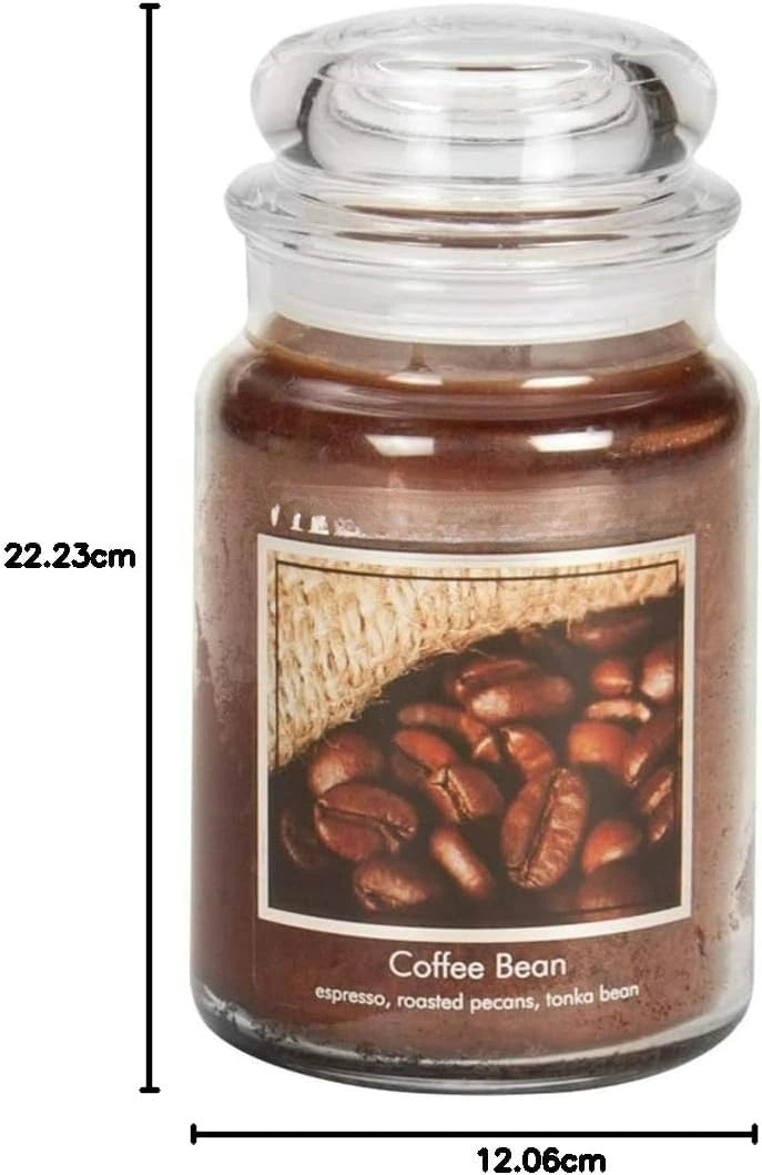 Coffee Bean Glass Jar Scented Candle Long Lasting Fragrance