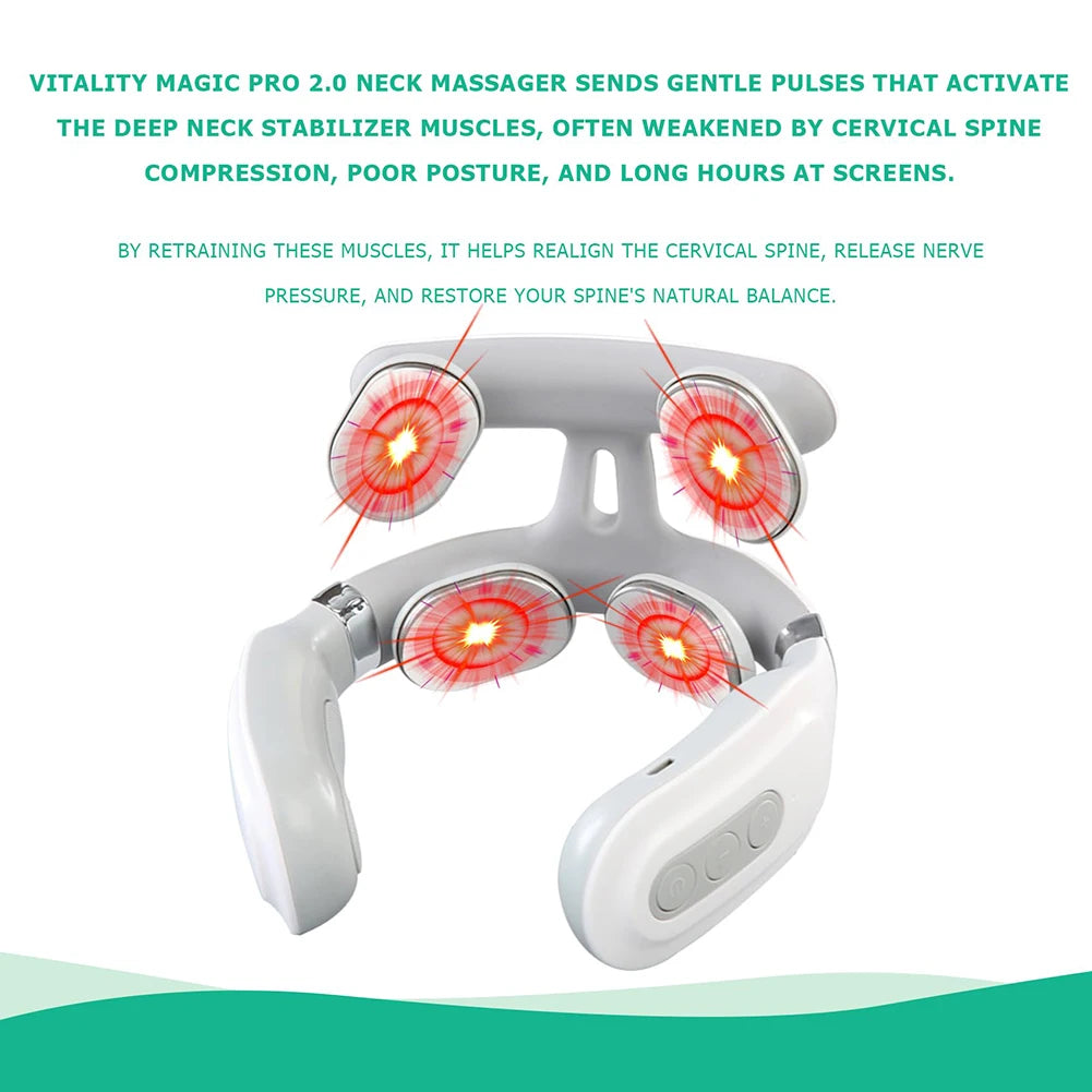 4 Heads Electric Back Massager USB Rechargeable For Home Office