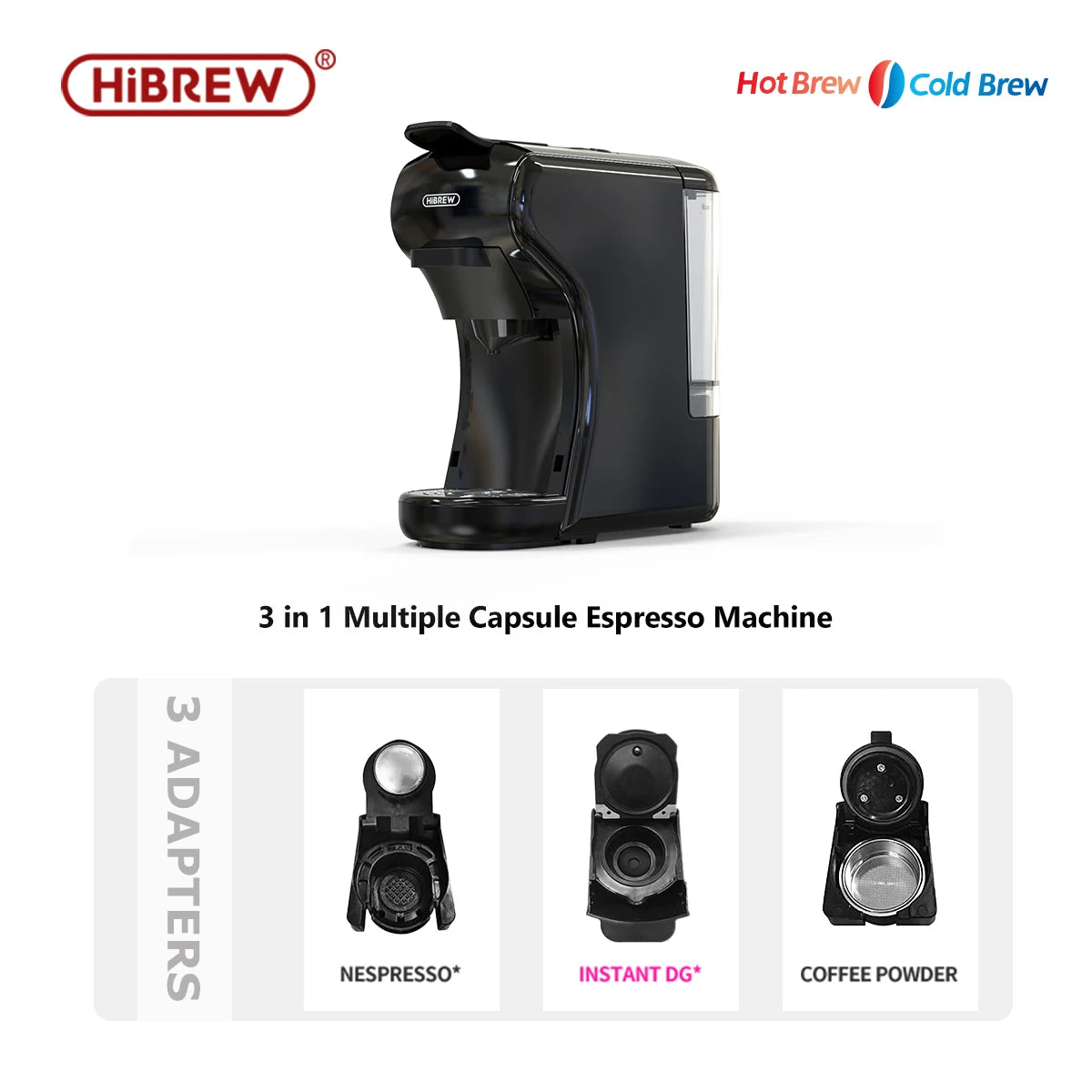 HiBREW 4In1 Espresso Coffee Maker Nespresso Dolce Gusto Compatible