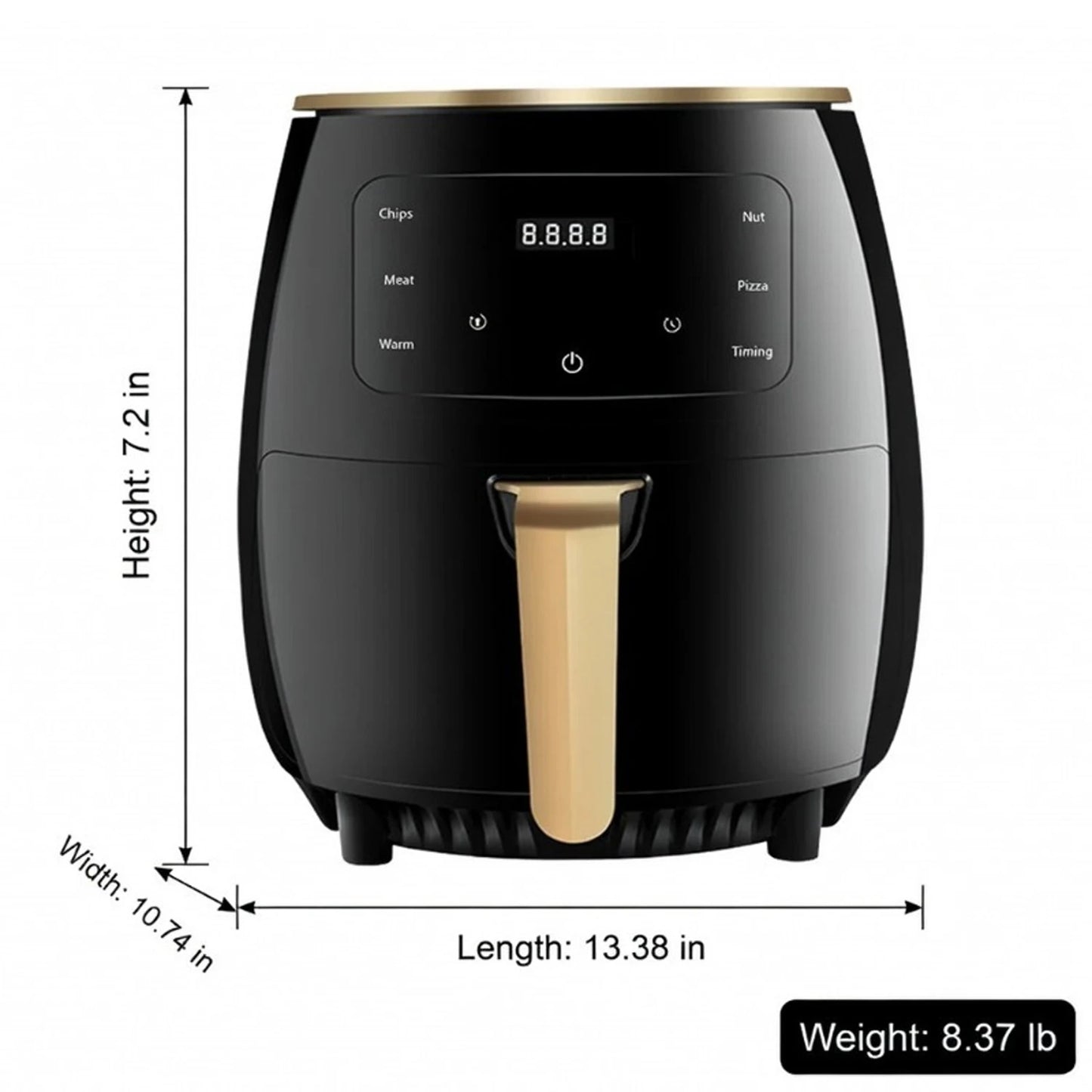 Large Capacity Air Fryer With LED Digital Touch Screen Multifunction