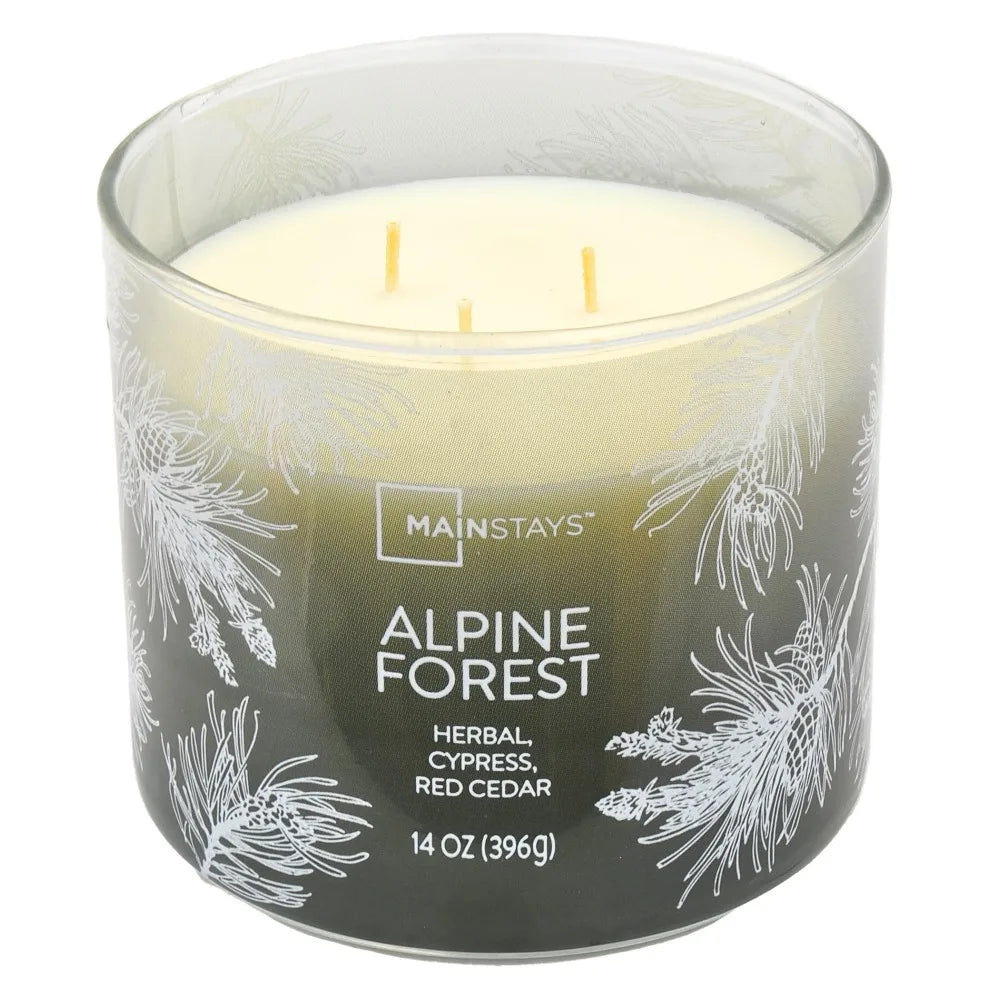 Alpine Forest Scented 3-Wick Ombre Wrapped Candle