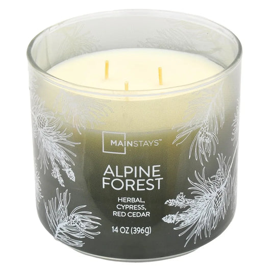 Alpine Forest Scented 3-Wick Ombre Wrapped Candle