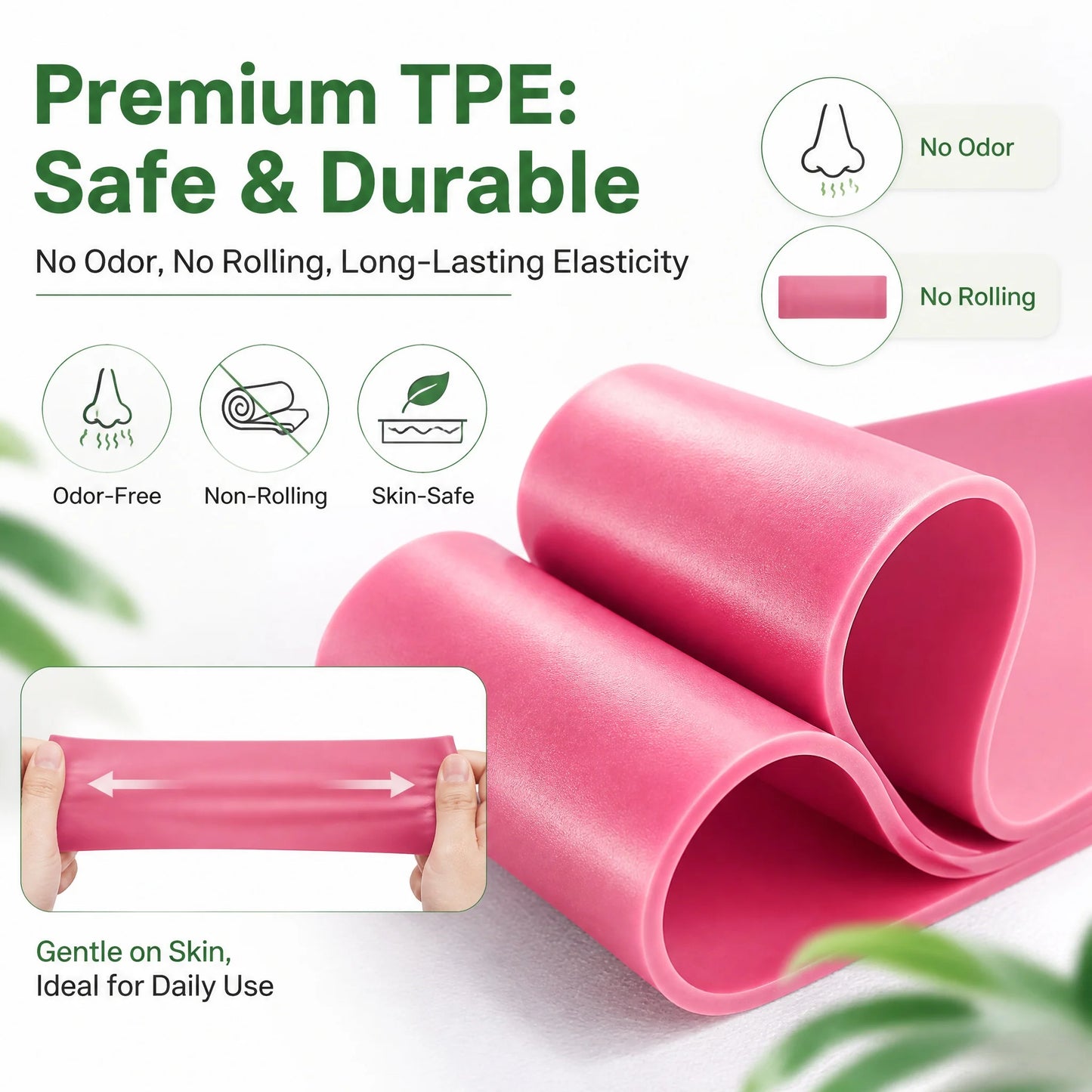 TPE Resistance Bands Set Five Levels Non Slip Booty Glutes