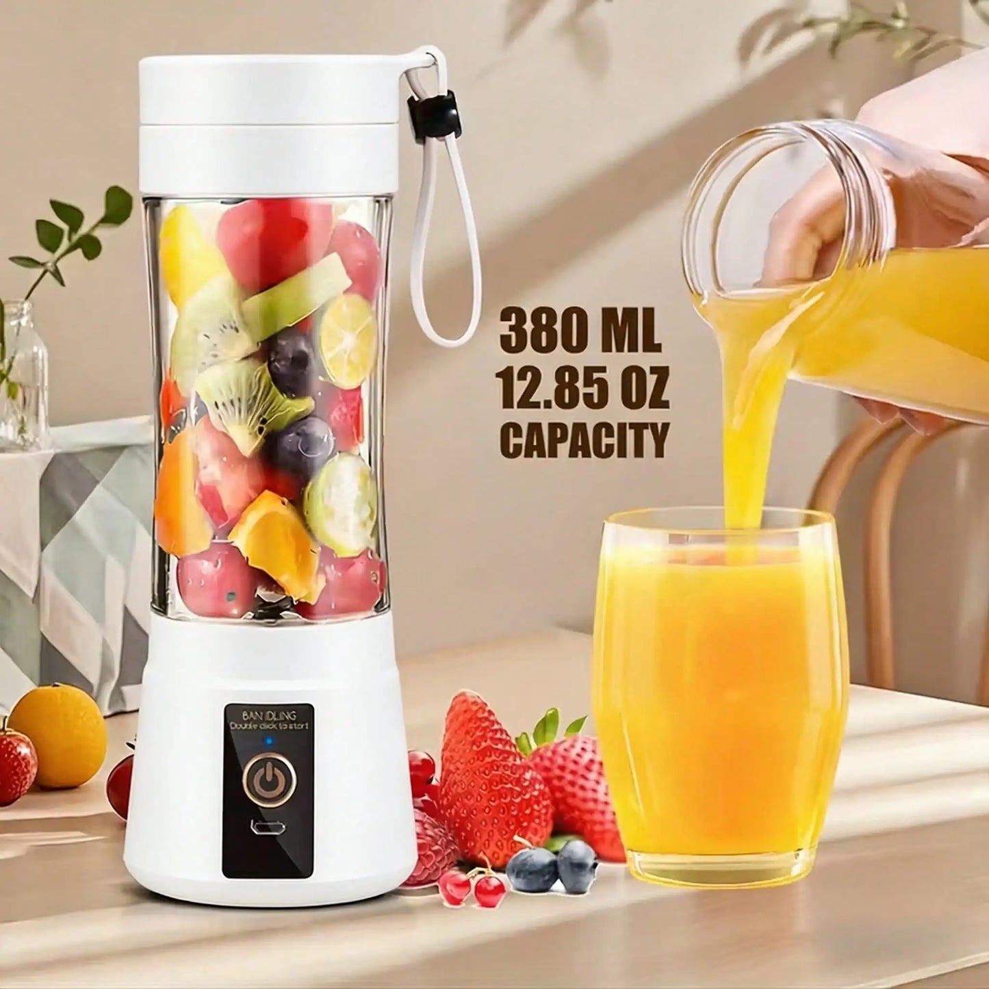 Portable USB Juicer 12 Blades Personal Blender Rechargeable