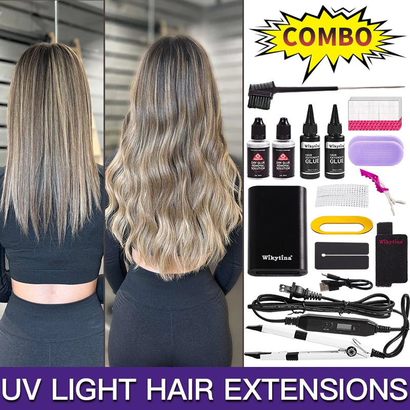 Wikytina UV Light Hair Extension Kit for Professional Use