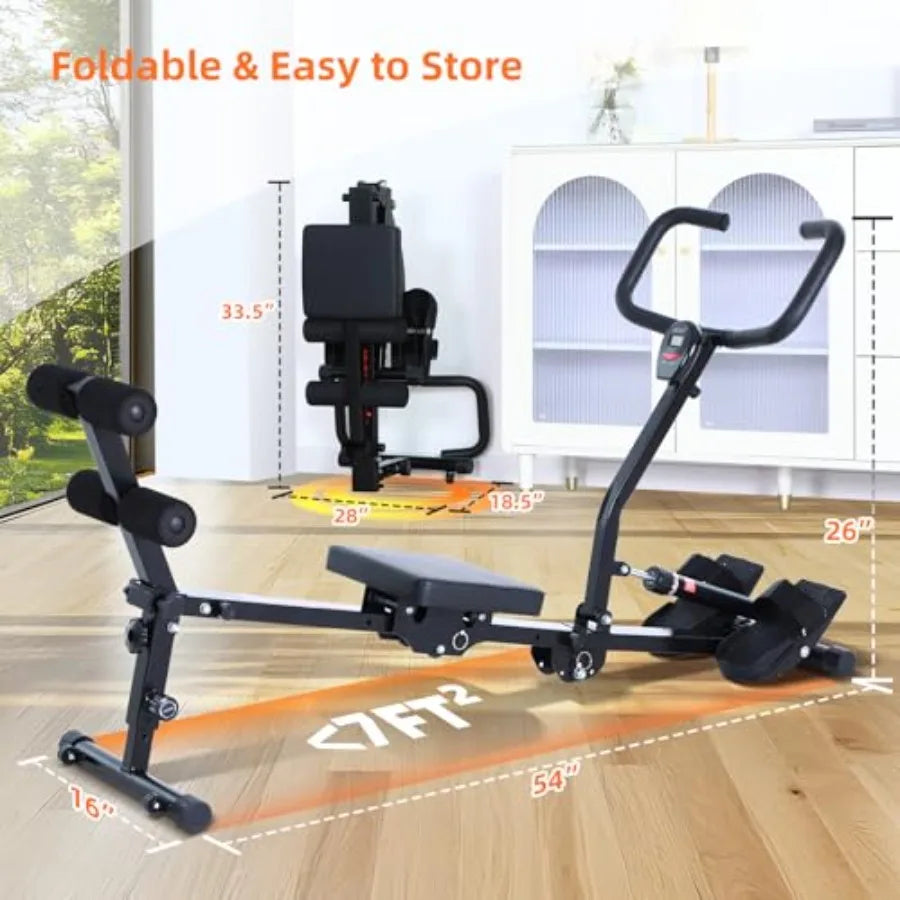 XMSJ Hydraulic Rowing Machine For Home With 12-Level Resistance