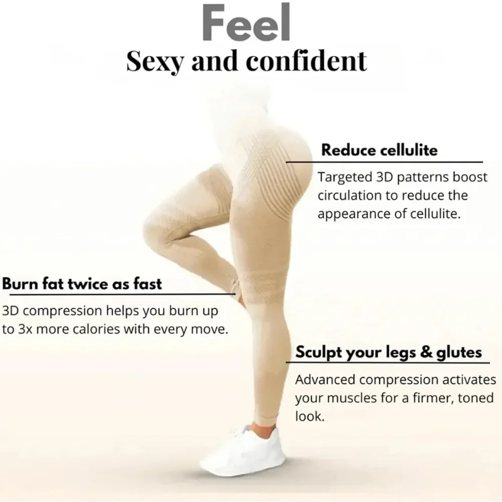 Cellulite 3D Leggings High Waist Anti Cellulite Training Control