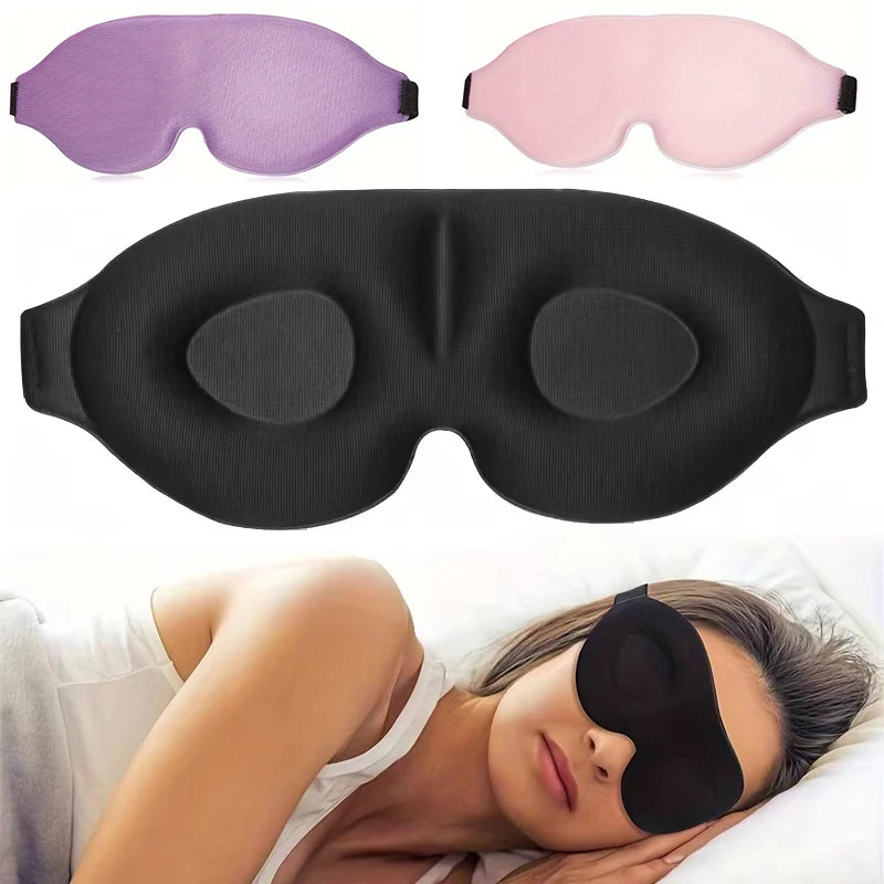 3D Contoured Eye Mask For Sleeping Light Blocking With Earplugs