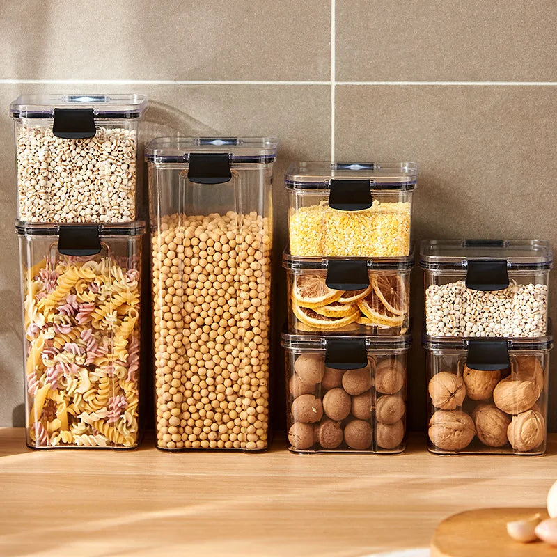 Sealed Acrylic Jars Kitchen Storage Organizer For Grains And Spices
