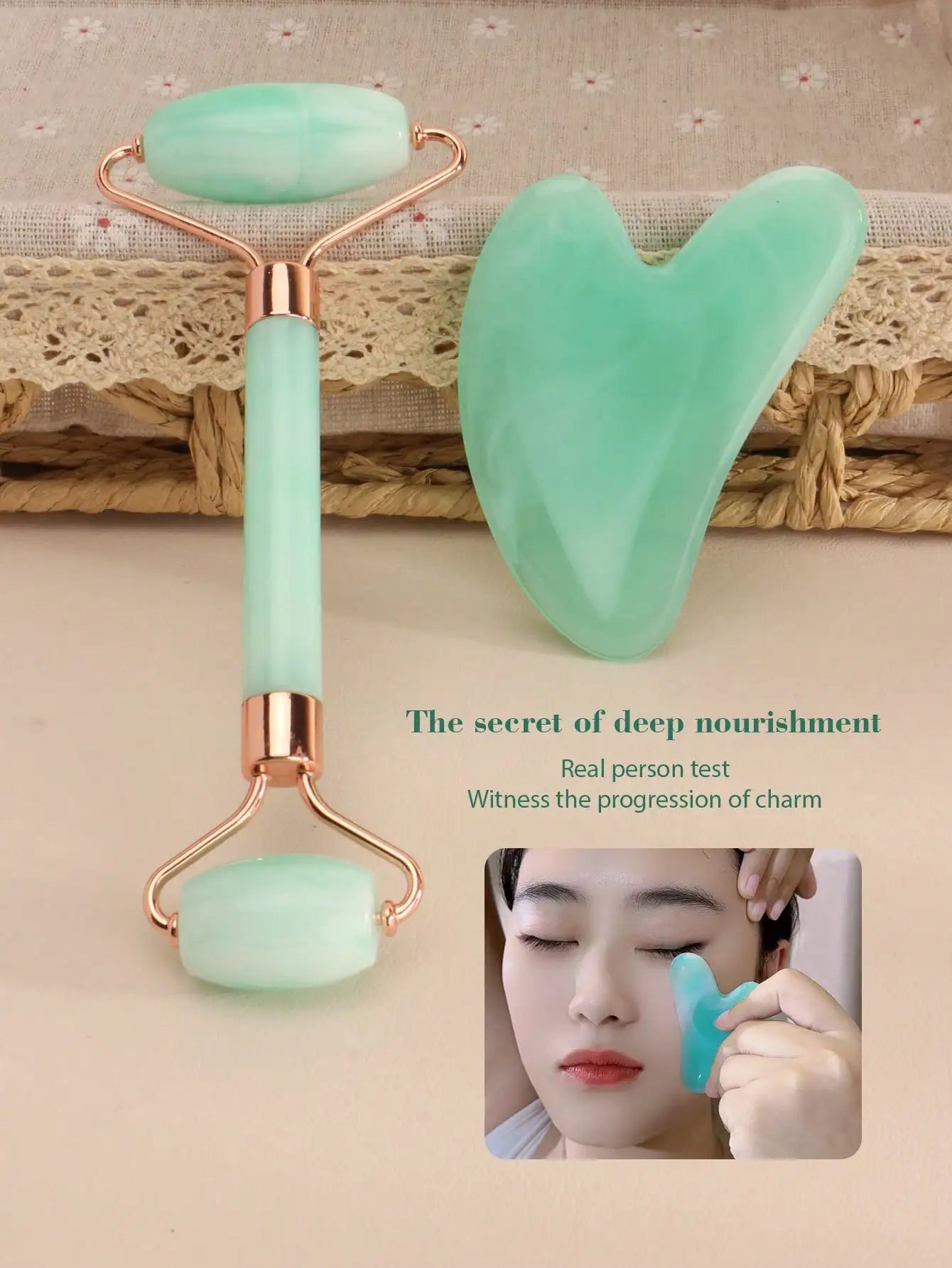 3 Piece Facial Massage Tool Kit With Roller And Cupping