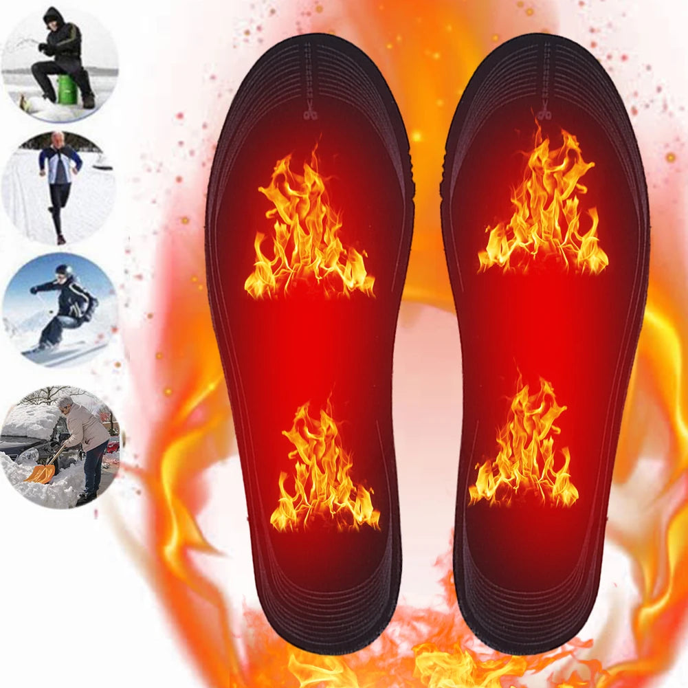 Rechargeable USB Heated Insoles Foot Warmer For Winter Outdoor Activities