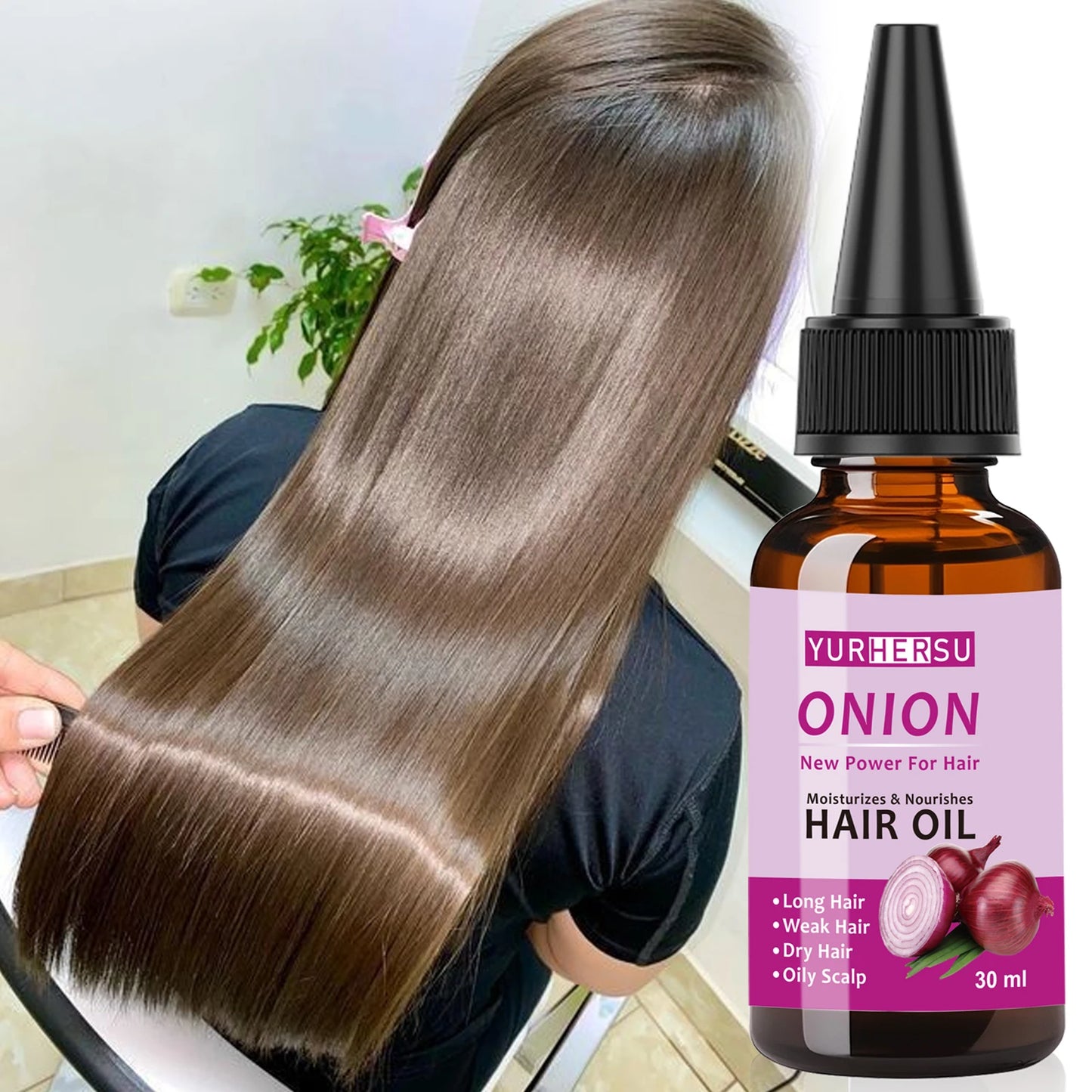 YURHERSU Onion Hair Oil For Fast Growth And Damage Repair