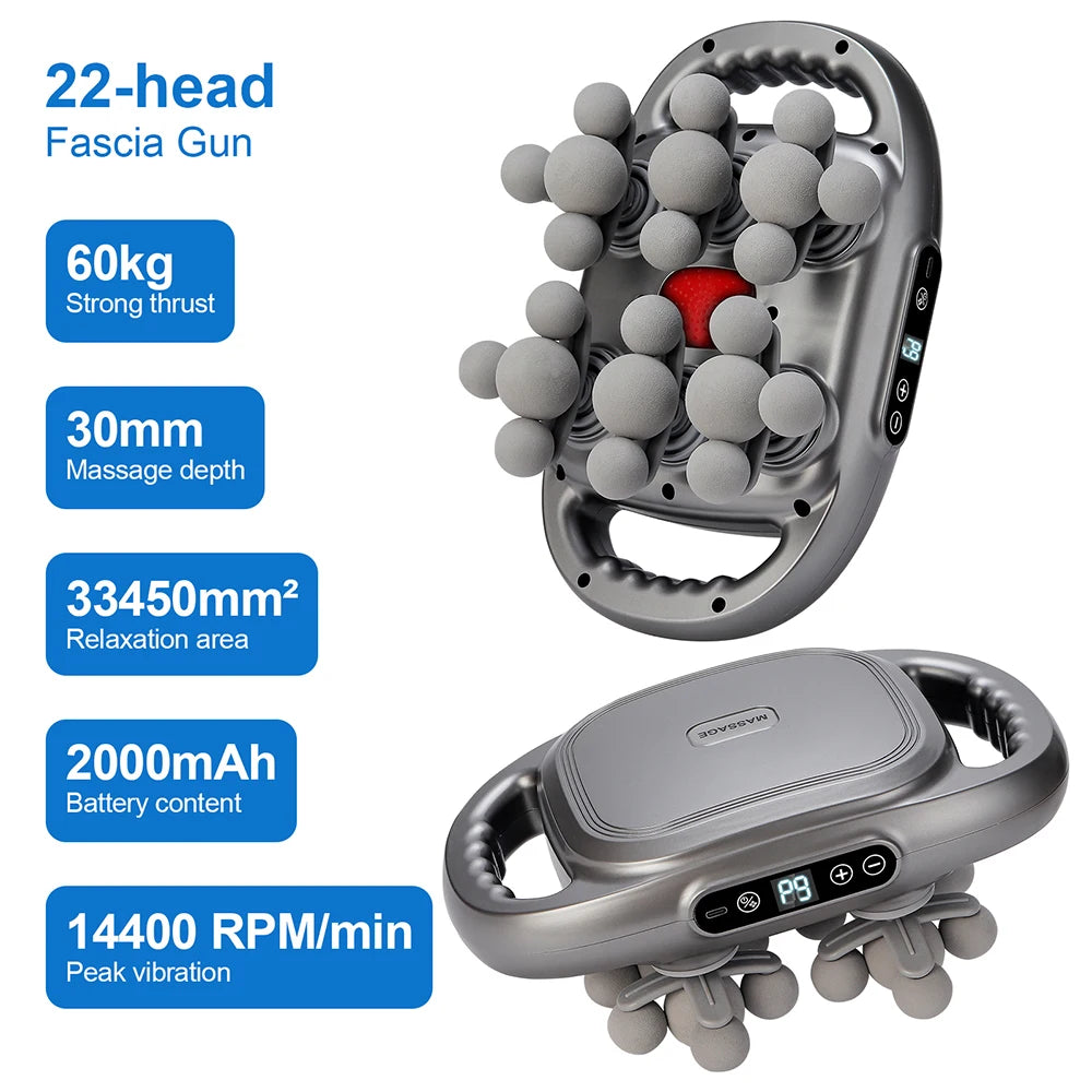 Foreverlily 16 Head Fascia Gun High Frequency Back Massager