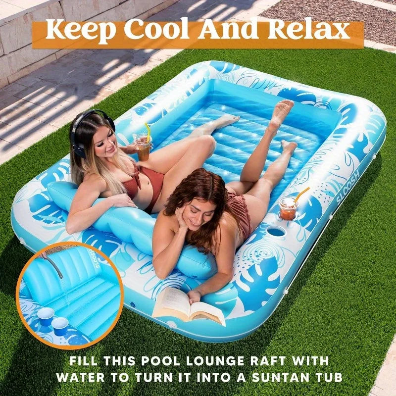 Joyfy 4 In 1 Suntan Tub Floatie Inflatable Pool Lounger