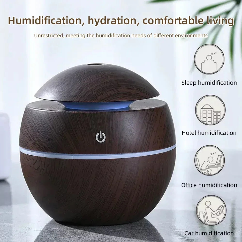 Smart Desk Humidifier Ultrasonic Mist With Touch Control Ambient Lighting