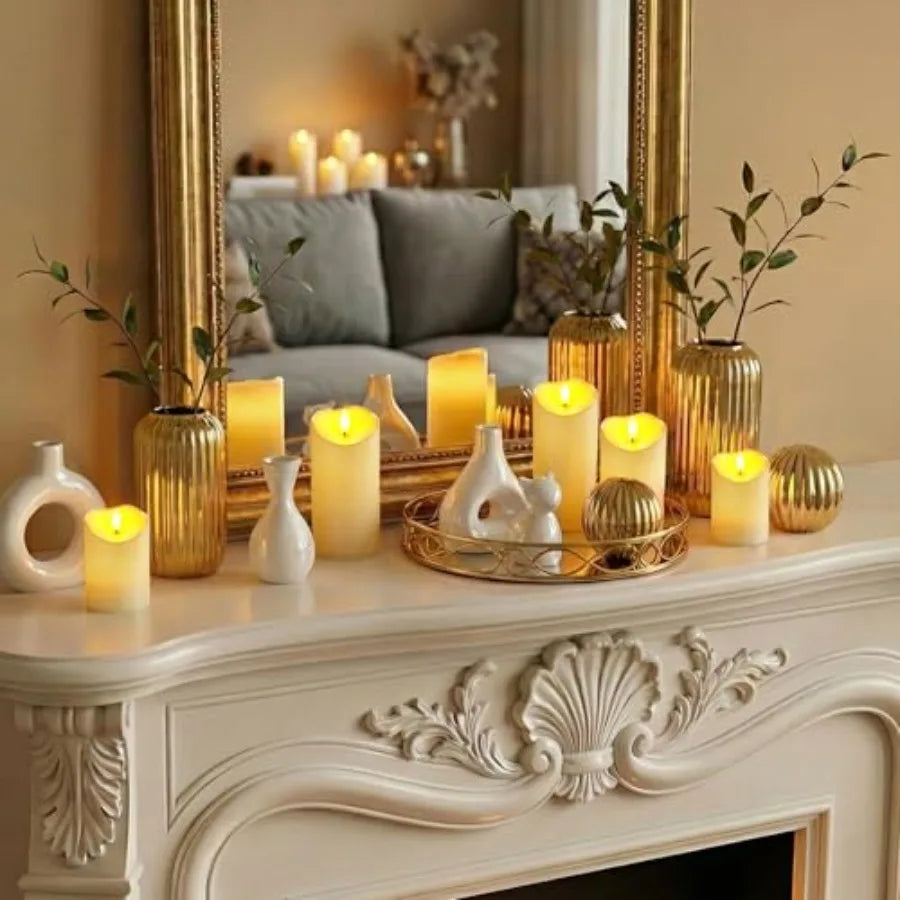 9Pack Outdoor Waterproof Flameless Candles With Remote And Timer LED