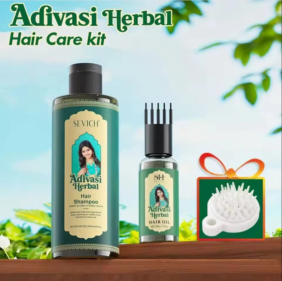 Adivasi Hair Growth Oil Set Organic Herbal Scalp Treatment
