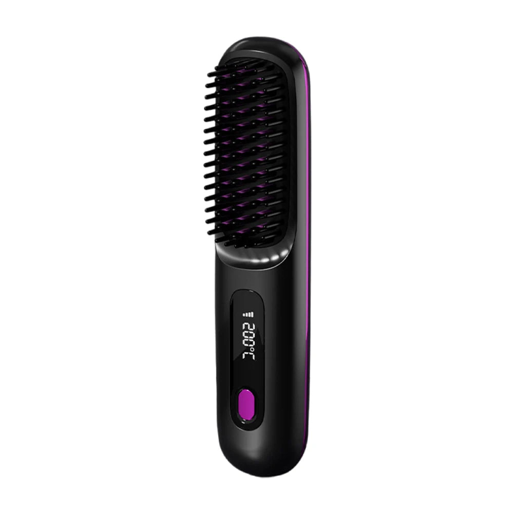 Cordless Hair Straightener Brush Anti Scald With 3 Temperature Settings