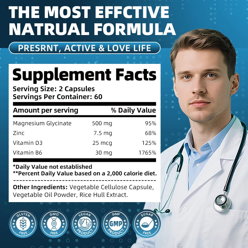 Alliwise Magnesium Glycinate Zinc Vitamin D3 B6 Immunity