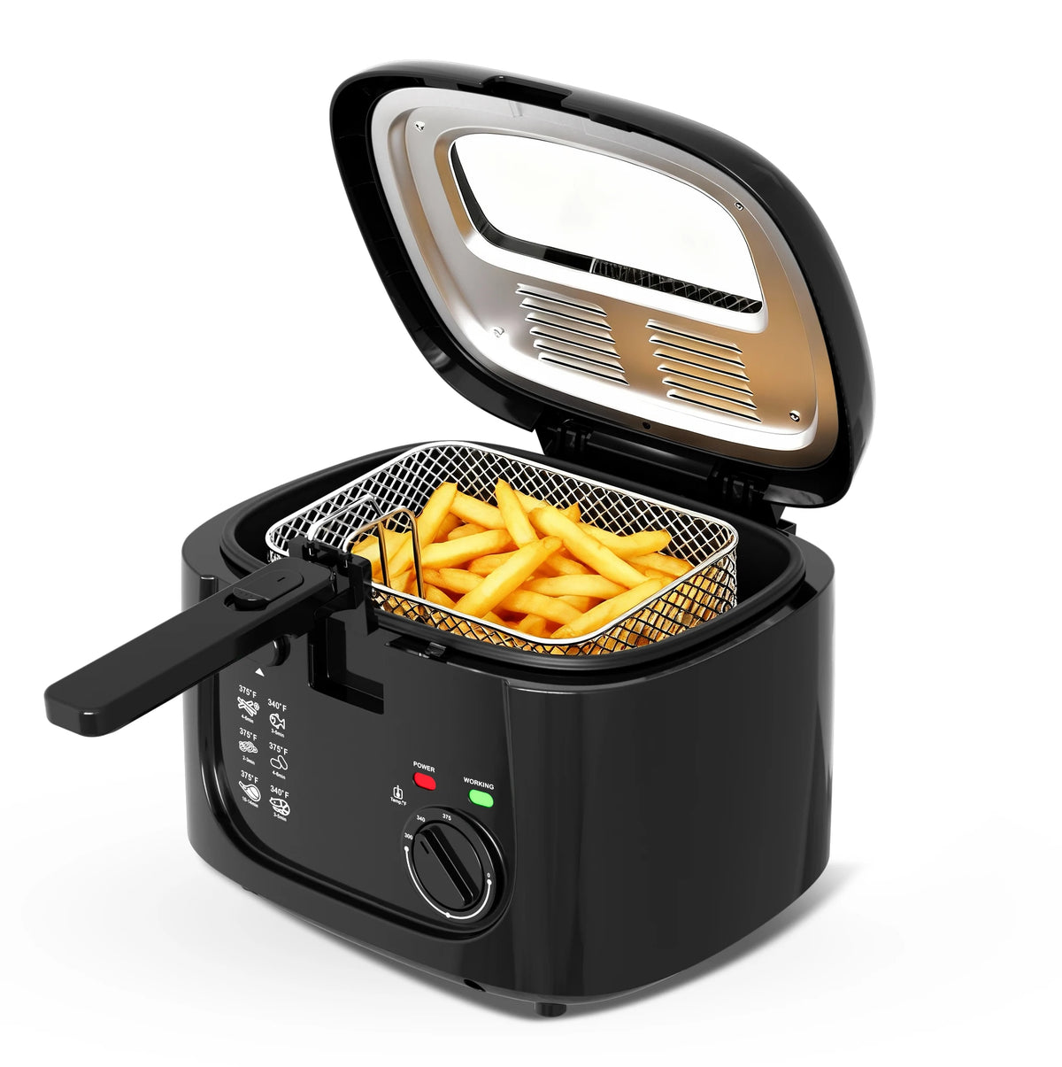 Cachoo 1600W Electric Deep Fryer With Adjustable Thermostat And Lid