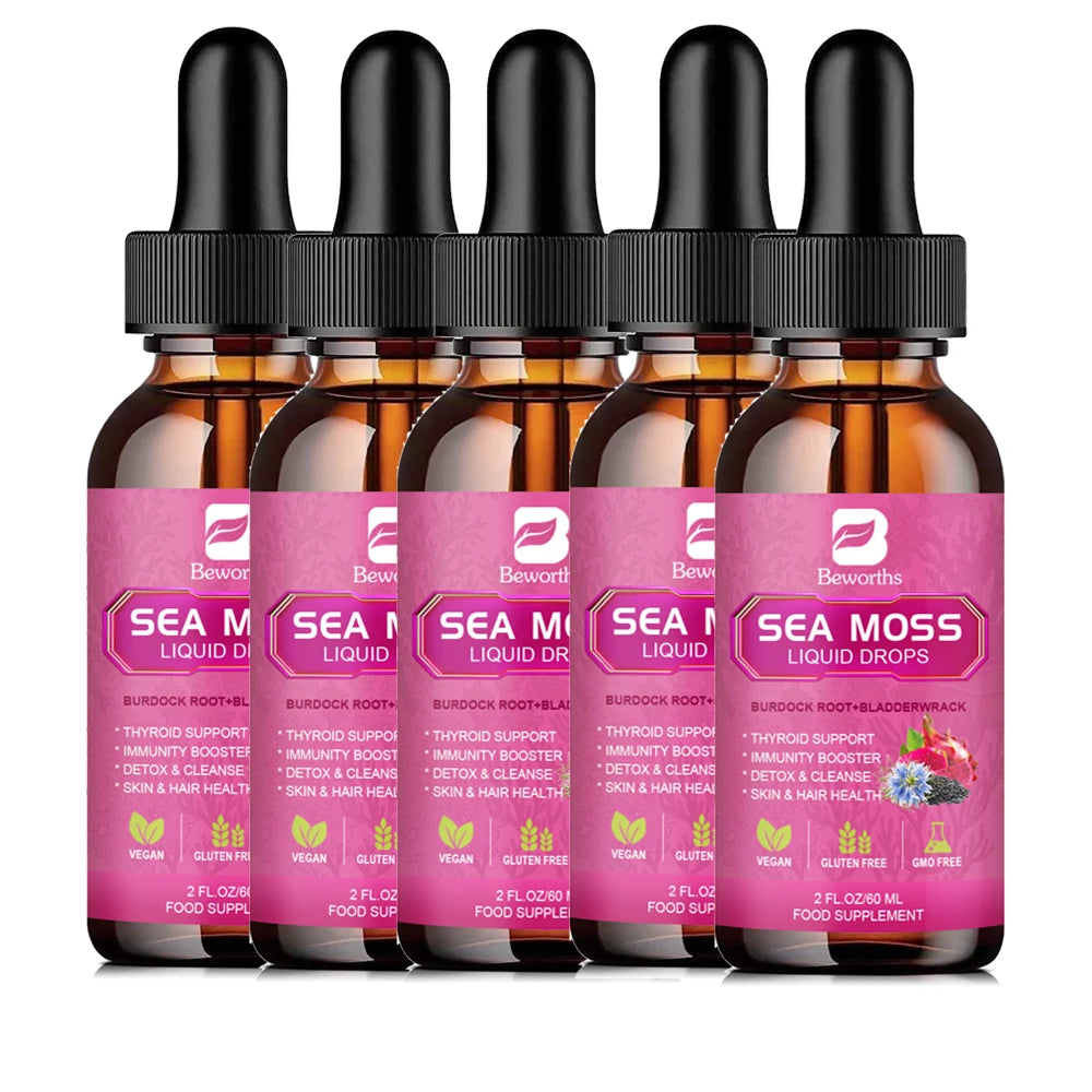 Beworths Seamoss Liquid Drops Organic Black Seed Oil Burdock Root