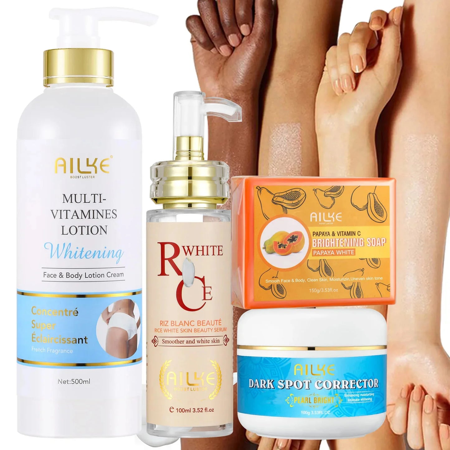 AILKE Natural Multi Vitamin Whitening Skin Care Kit For Moisturizing