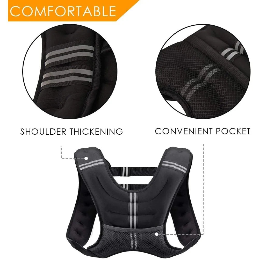 Adjustable Weighted Vest Reflective Stripe For Training And Cardio
