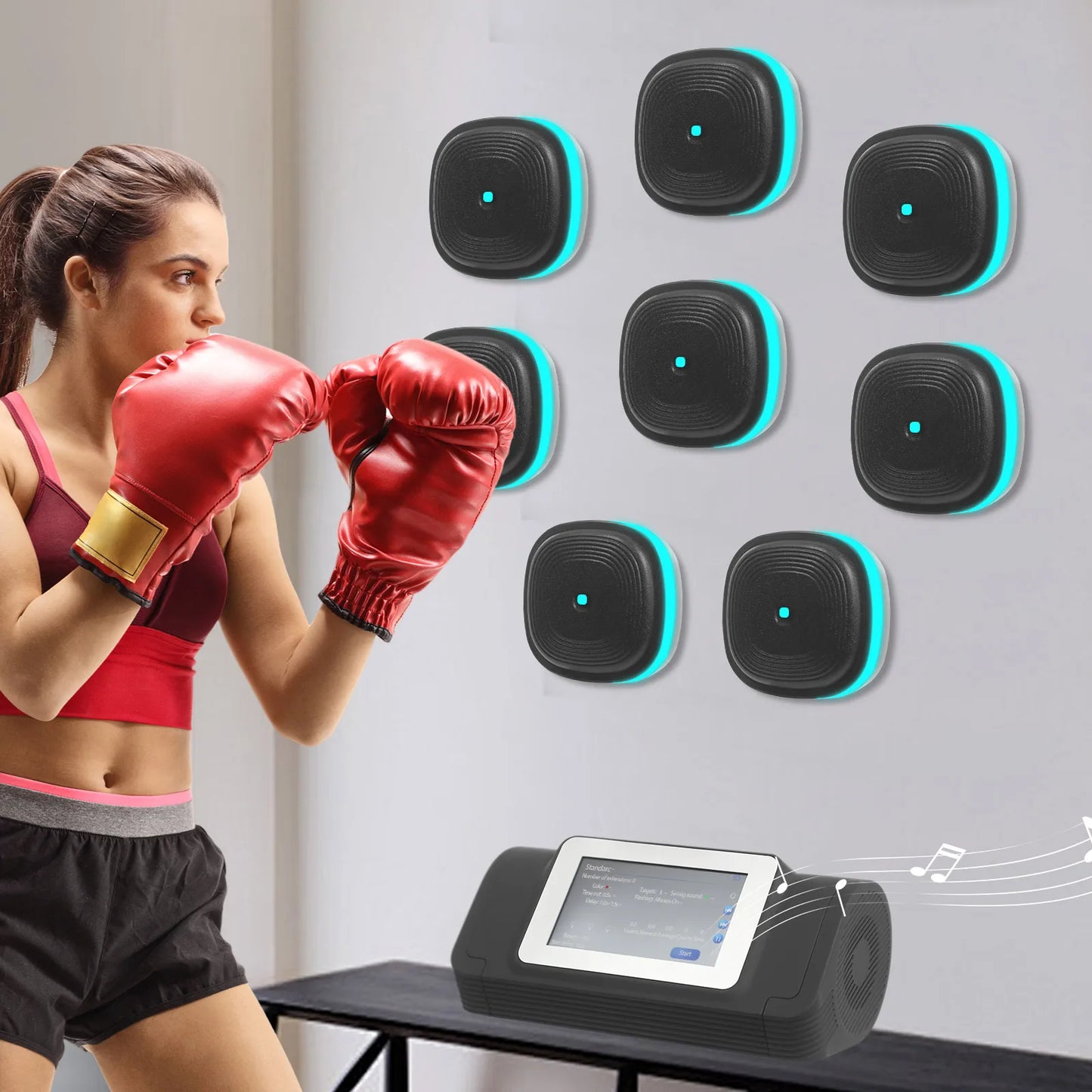 Bluetooth Music Boxing Wall Target Machine For Home Fitness And Agility Training