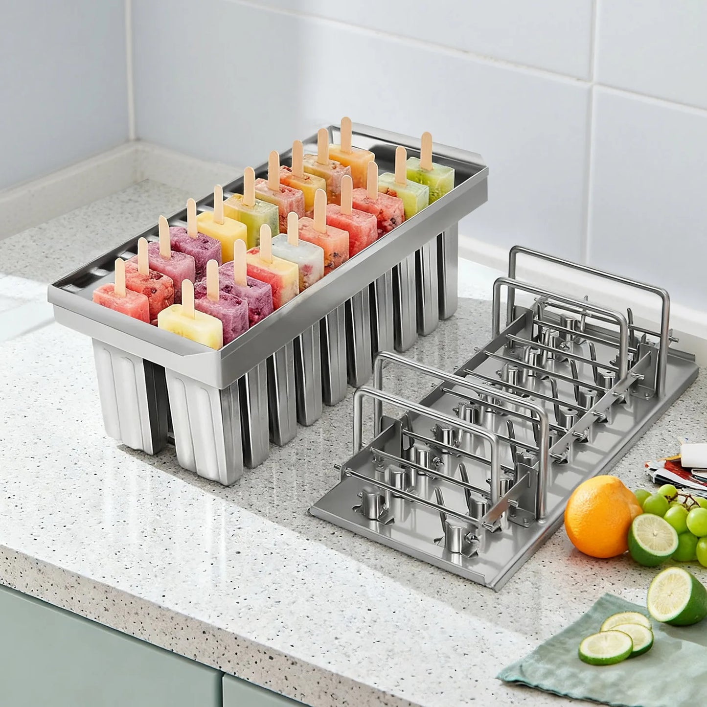 Stainless Steel 20 Cavities Ice Cream Mold Set Home Kitchen