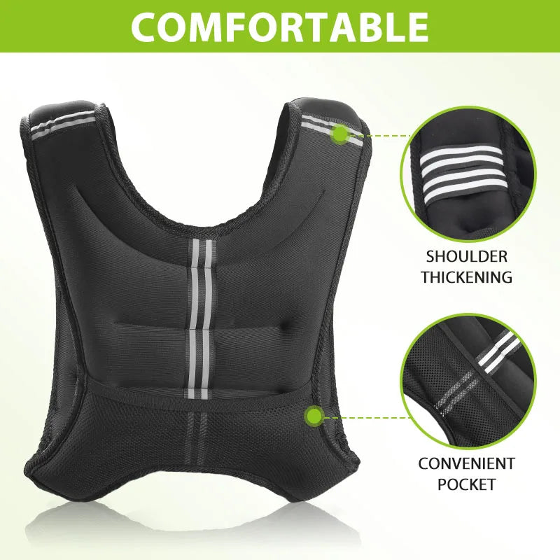 Iron Pellet Reflective Weighted Vest for Training and Running