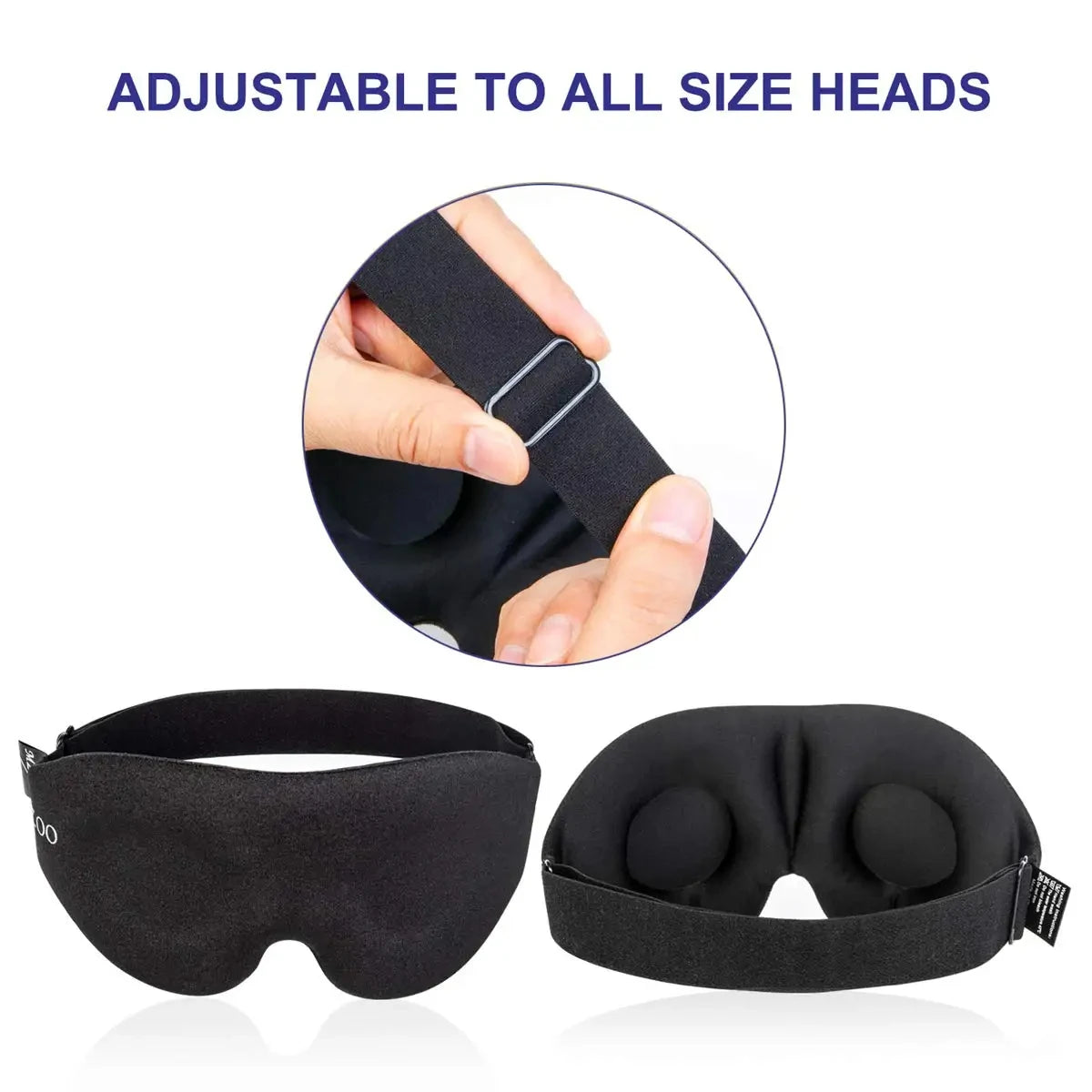 3D Contoured Eye Mask For Sleeping Light Blocking With Earplugs