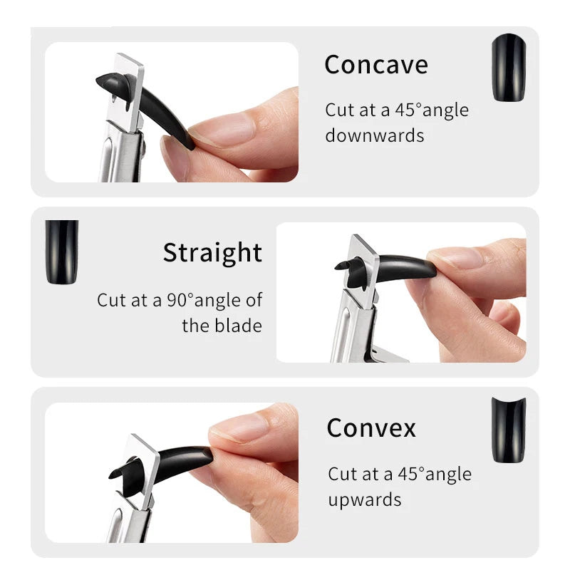 Stainless Steel Nail Trimmer Straight Edge Cutter for Acrylic and Tips